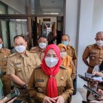 Wali Kota Bandar Lampung Eva Dwiana saat dimintai keterangan || dokumen Saibetik.com