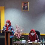 Wali kota Bandar Lampung, Eva Dwiana sedang memberikan sambutan acara Forum Group Discussion (FGD) Koperasi di Kota Bandar Lampung || Foto Saibetik.com