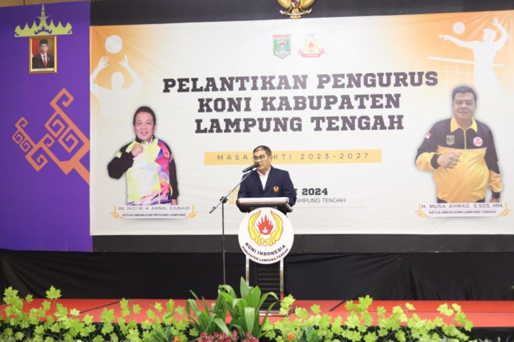 Pengurus KONI Lampung Tengah Dilantik, Bupati Musa Ahmad Menakhodai