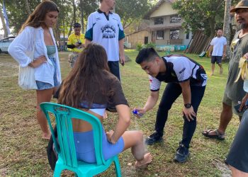  Tim Medis Polda Lampung Tanggap Atasi Cedera Atlet Costa Rica dalam WSL Krui Pro 2024