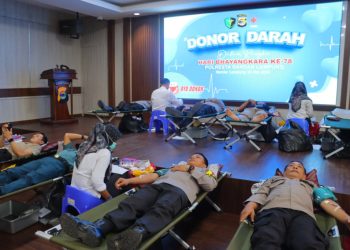 Polresta Bandar Lampung Gelar Donor Darah dalam Rangka Hari Bhayangkara ke-78