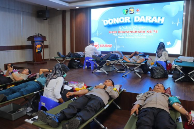 Polresta Bandar Lampung Gelar Donor Darah dalam Rangka Hari Bhayangkara ke-78