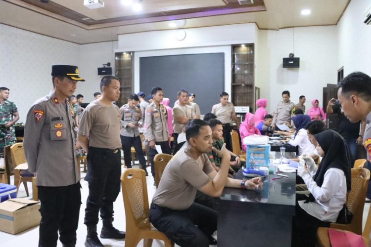 Polres Lampung Utara Gelar Donor Darah Memperingati Hari Bhayangkara Ke-78