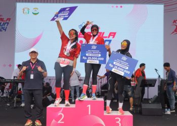 Polwan Polda Lampung Raih Juara 1 Half Marathon 40+ di Kemala Run 2024
