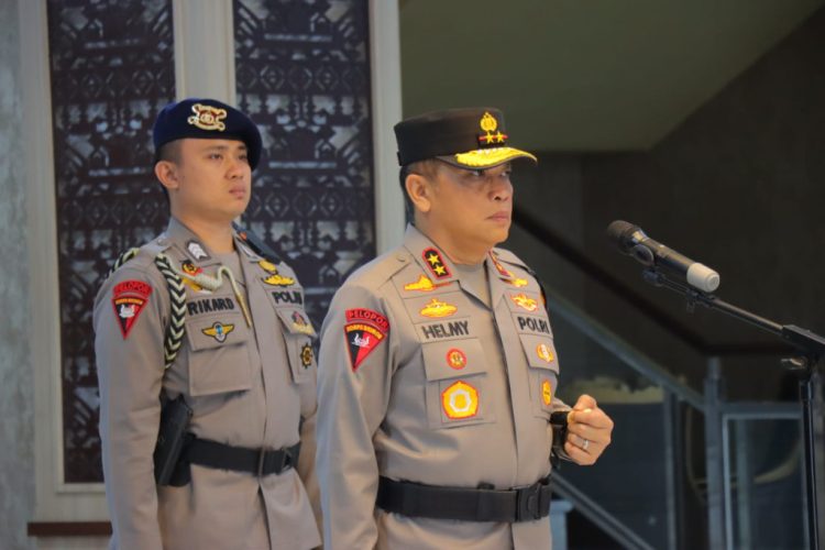 Upacara Pemuliaan Nilai-Nilai Tri Brata Hari Bhayangkara ke-78 Digelar oleh Kapolda Lampung