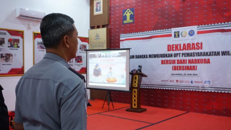 Deklarasi “Bersinar” Lapas Kalianda Bersama Kanwil Kumham Lampung dan BNN Lampung