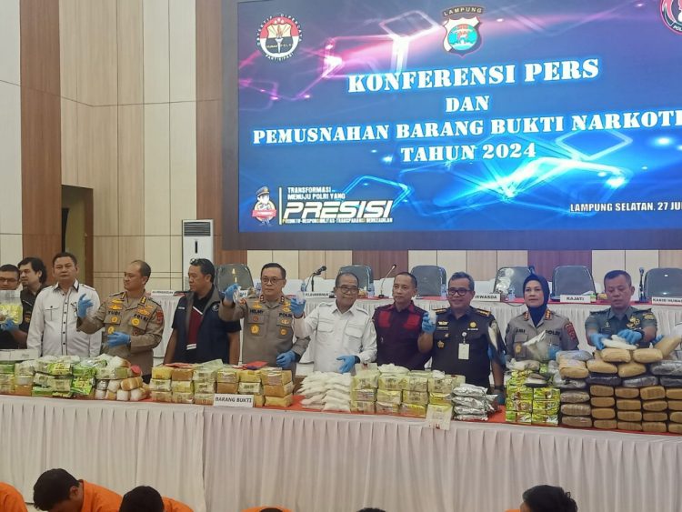 Operasi Antinarkoba Kapolda Lampung: Pemusnahan Barang Bukti Senilai Rp220,6 Miliar