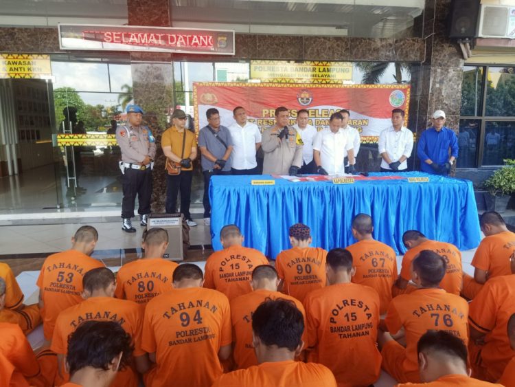 Operasi Antinarkoba Bandar Lampung Berhasil Gulung 71 Pelaku Selama Dua Pekan