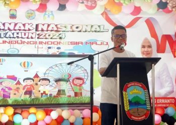 Nanang dan Winarni Pimpin Peringatan Hari Anak Nasional ke-40 di Kabupaten Lampung Selatan