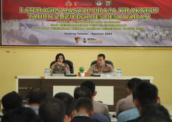 Polres Pesawaran Gelar Latpraops Mantap Praja untuk Siapkan Pengamanan Pilkada Serentak
