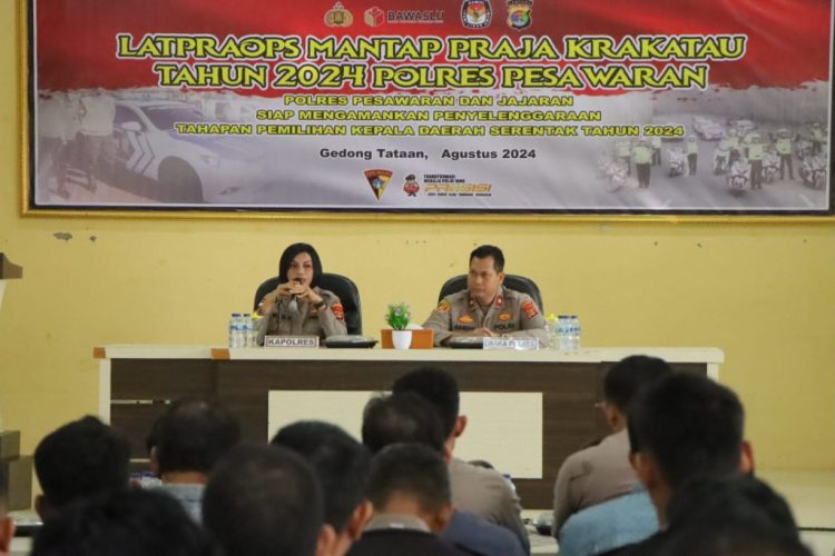 Polres Pesawaran Gelar Latpraops Mantap Praja untuk Siapkan Pengamanan Pilkada Serentak