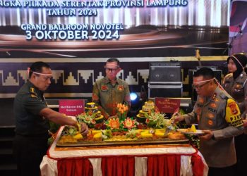 Pjs. Bupati Lampung Tengah Hadiri Apel 3 Pilar Kamtibmas Provinsi Lampung untuk Wujudkan Pilkada Damai 2024