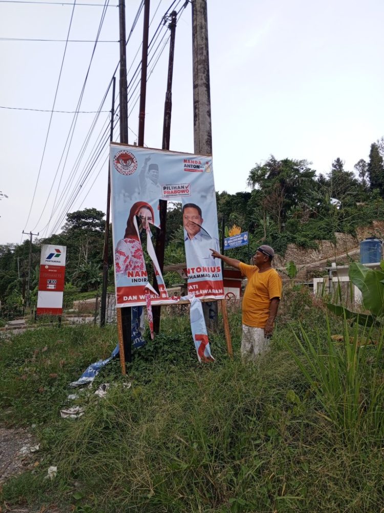 Baliho Nanda-Anton Kembali Dirusak, Laporan ke Polisi Segera Dihasilkan