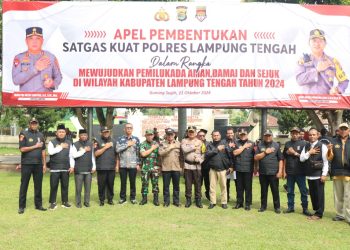 Pjs. Bupati Lampung Tengah Hadiri Apel Pembentukan Satgas KUAT, Wujudkan Pilkada Aman dan Sejuk*