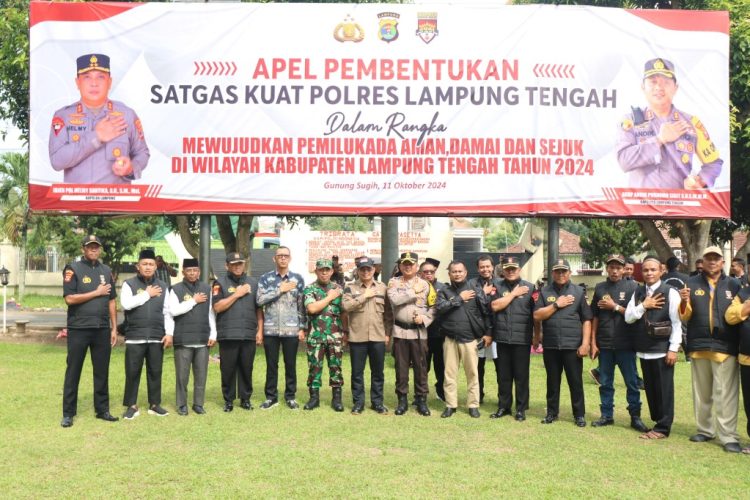Pjs. Bupati Lampung Tengah Hadiri Apel Pembentukan Satgas KUAT, Wujudkan Pilkada Aman dan Sejuk*
