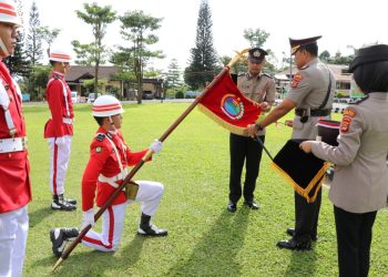 Kapolres Lampung Barat Pimpin Upacara Pensucian Tunggul Wira Bhakti Rambana Anggakara