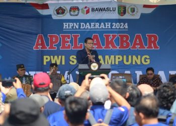 Ratusan Wartawan di Lampung Gelar Apel Akbar Dukung Pilkada Damai 2024