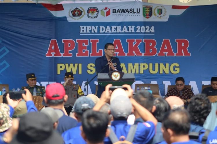 Ratusan Wartawan di Lampung Gelar Apel Akbar Dukung Pilkada Damai 2024