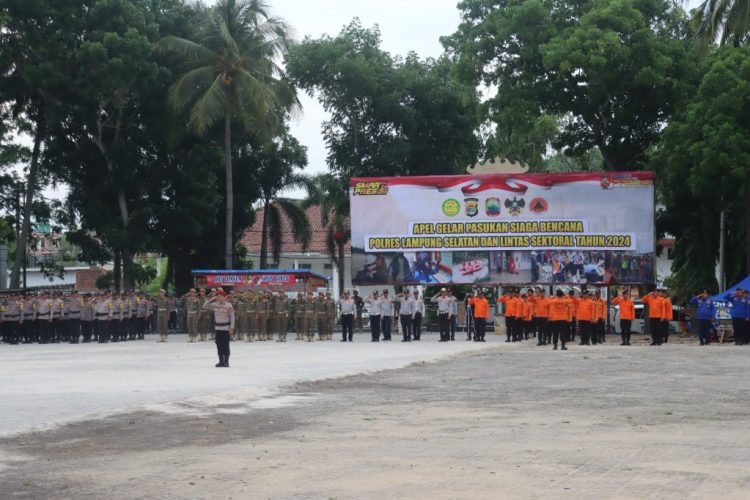 Polres Lampung Selatan Gelar Apel Siaga Bencana di Musim Penghujan