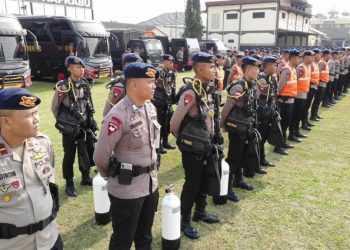 Brimob Polda Lampung Siaga Hadapi Cuaca Ekstrem