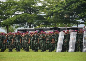 Brigif 4 Marinir/BS Gelar Apel Gabungan Pengamanan Natal dan Tahun Baru