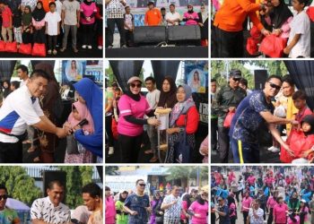 Meriah dan Spektakuler: Ribuan Peserta Padati Fun Bike dan Senam Bersama di Stadion Sukung Kotabumi