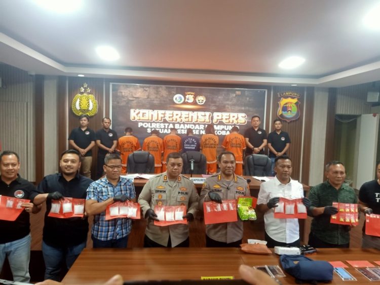 Polresta Bandar Lampung Ungkap Jaringan Narkoba, 6 Pelaku Ditangkap