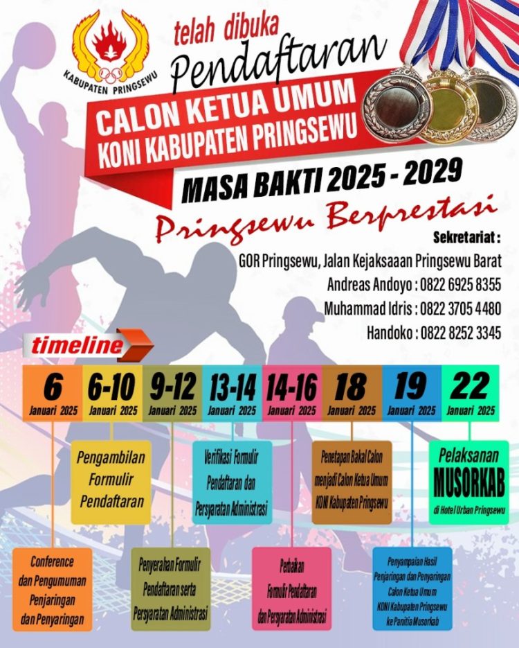 KONI Pringsewu Buka Pendaftaran Calon Ketua Umum Periode 2025-2029