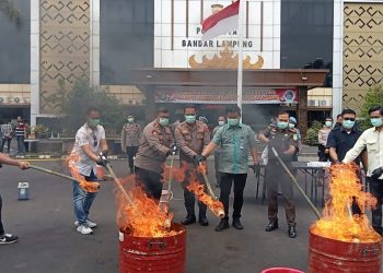 Polresta Bandar Lampung Musnahkan Narkoba Senilai Rp672 Juta