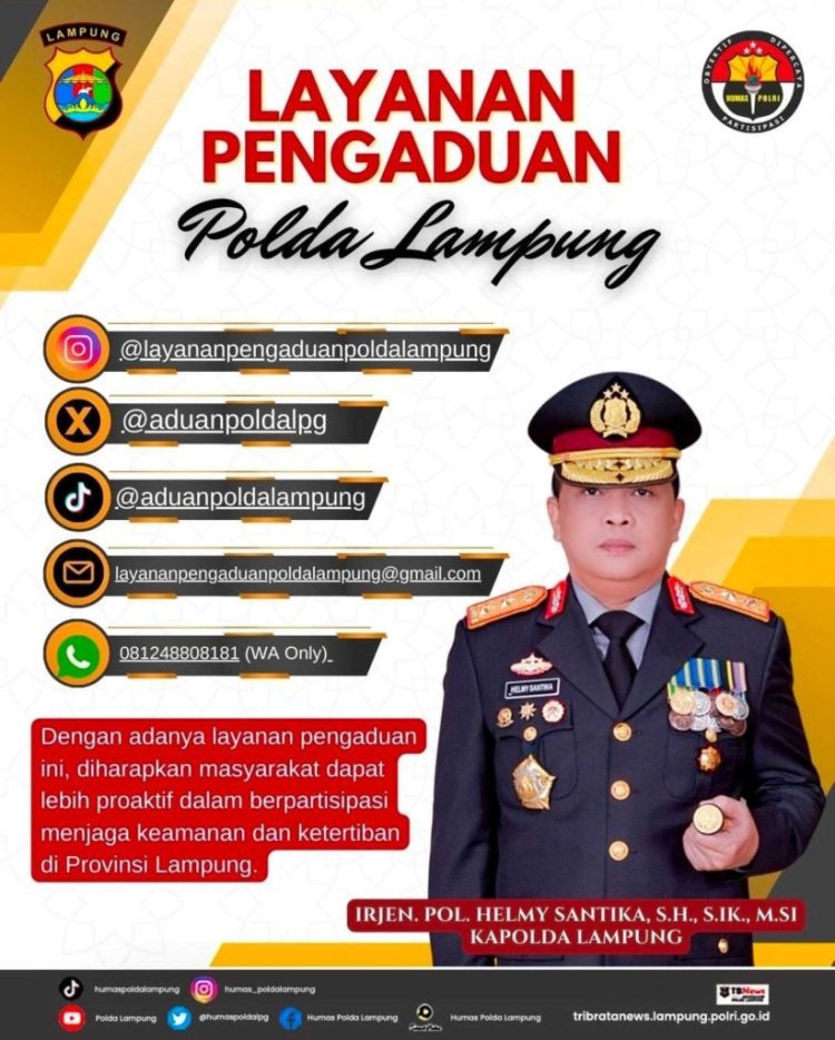 Polda Lampung Luncurkan Layanan Pengaduan Digital 24 Jam untuk Masyarakat