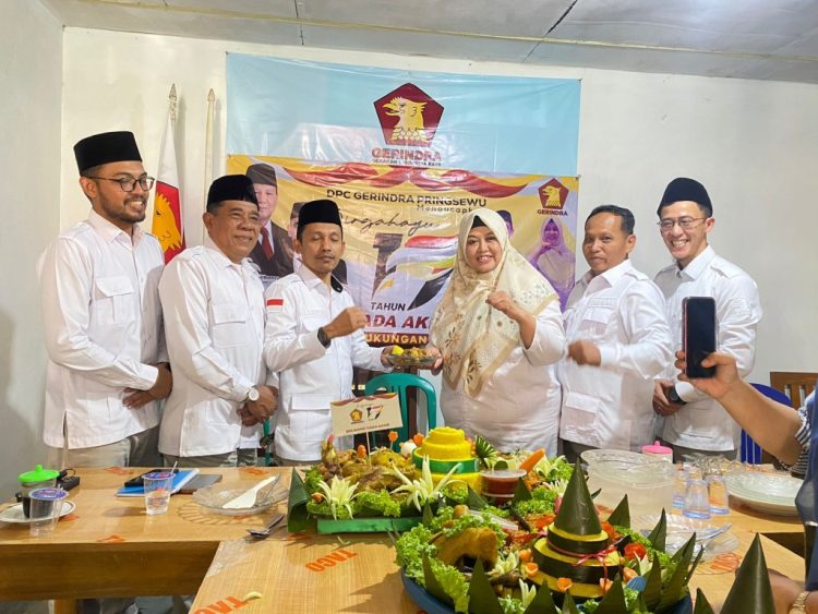 DPC Gerindra Pringsewu Rayakan HUT ke-17, Umi Laila: Perjuangan Harus Terus Dilanjutkan