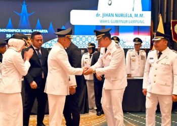 Bupati dan Wakil Bupati Lampung Selatan Hadiri Sertijab Kepala Daerah se-Provinsi Lampung