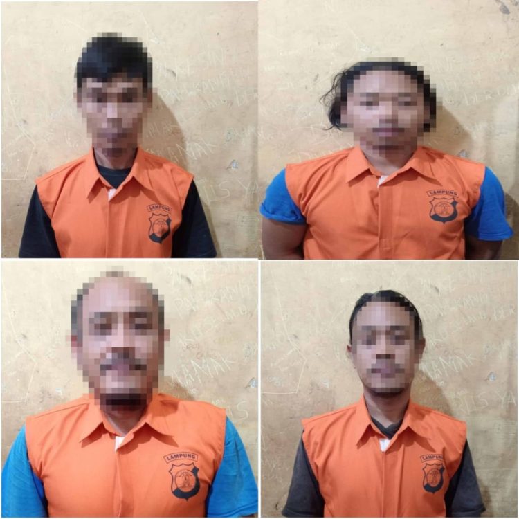 Polsek Jati Agung Tangkap Empat Pelaku Pencurian dengan Pemberatan