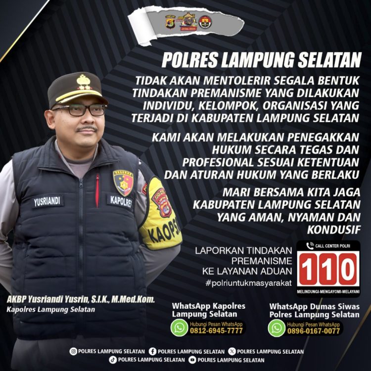 Polres Lampung Selatan Nyatakan Perang terhadap Premanisme: Tak Ada Ruang bagi Kekerasan