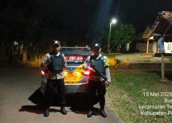 Polsek Tegineneng Intensifkan Patroli Malam “Hunting” Cegah C3 dan Kriminalitas Jalanan