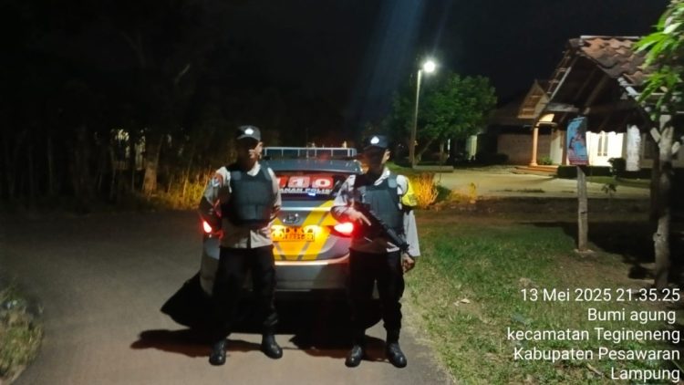 Polsek Tegineneng Intensifkan Patroli Malam “Hunting” Cegah C3 dan Kriminalitas Jalanan