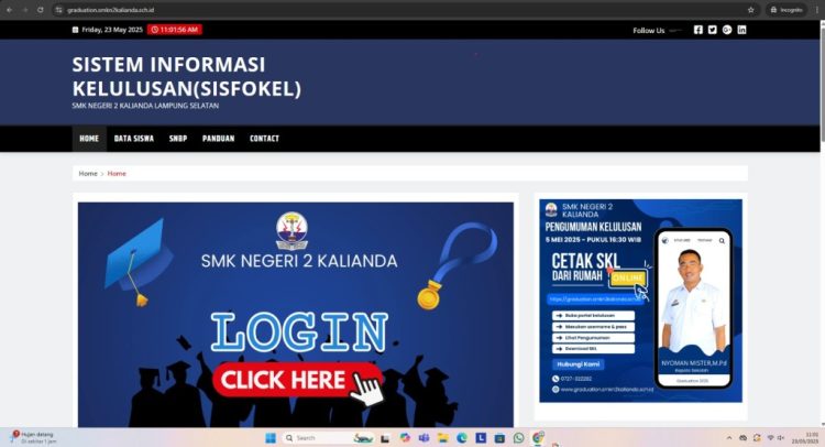 SMK Negeri 2 Kalianda Luncurkan Portal Kelulusan Digital, Langkah Nyata Menuju Sekolah Berbasis Teknologi