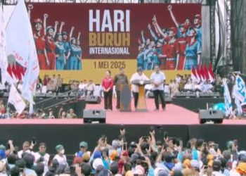 Internasionale di Monas: Di Hadapan Buruh, Prabowo Menebar Janji Perubahan