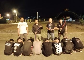 Polres Pringsewu Bekuk 8 Pemuda Anggota Geng Tawuran “BOM21” Usai Video Viral di Medsos