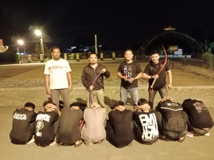 Polres Pringsewu Bekuk 8 Pemuda Anggota Geng Tawuran “BOM21” Usai Video Viral di Medsos