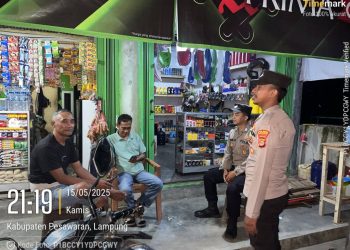 Polsek Padang Cermin Sisir Jalur Rawan Way Ratai, Perkuat Keamanan Malam Hari