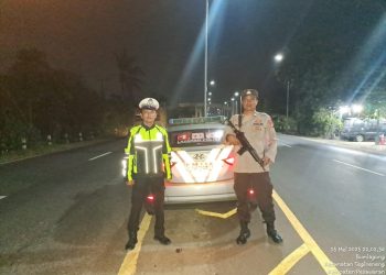 Polsek Tegineneng Perkuat Patroli Malam di Jalur Rawan Kriminalitas