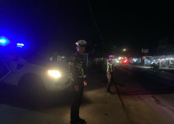 Wujudkan Lalin Aman dan Lancar, Sat Lantas Polres Pesawaran Gelar Blue Light Patrol di Jalinbar