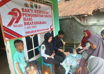 Sambut Hari Bhayangkara ke-79, Polres Pesawaran Gelar Layanan Kesehatan Gratis dan Edukasi Stunting