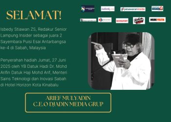 Selamat Paus Sastra Lampung! Juara Dua Sayembara Puisi Antarbangsa