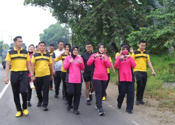 Semarak Hari Bhayangkara ke-79, Polres Pesawaran Gelar Olahraga Bersama Lintas Instansi Penuh Kehangatan