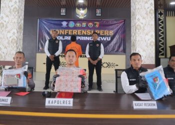 Polres Pringsewu Tahan Kepala Pekon Sukoharjo III Barat, Diduga Tilep Dana Desa Hampir Setengah Miliar