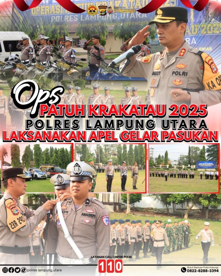 Apel Operasi Patuh Krakatau 2025: Polres Lampung Utara Siap Tertibkan Lalu Lintas