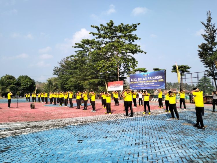 Jaga Kebugaran dan Kekompakan, Polres Pesawaran Gelar Olahraga Pagi Bersama