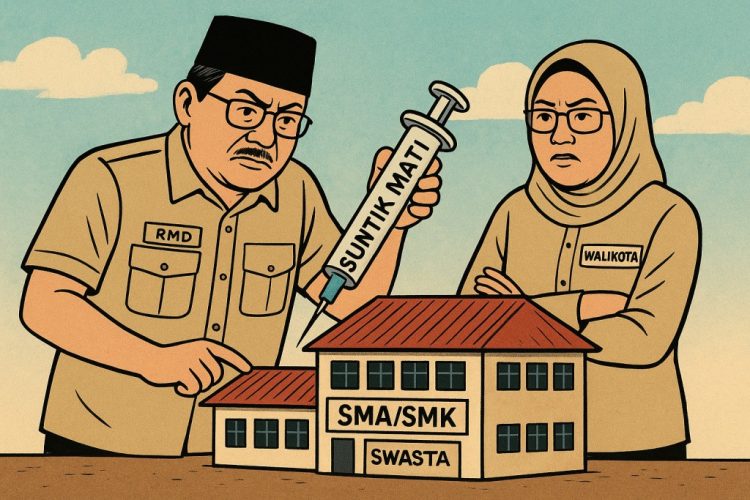 RMD dan Eva Dwiana Diduga Bersekongkol “Suntik Mati” SMA/SMK Swasta
